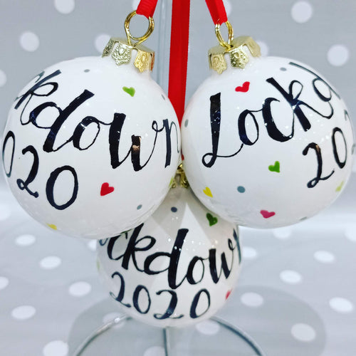 Lockdown Christmas bauble commission to celebrate a Lo Christmas with a difference. 