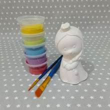 Load image into Gallery viewer, Ready to paint pottery - small ice princess figure