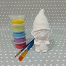 Load image into Gallery viewer, Ready to paint pottery - small girl gnome figure