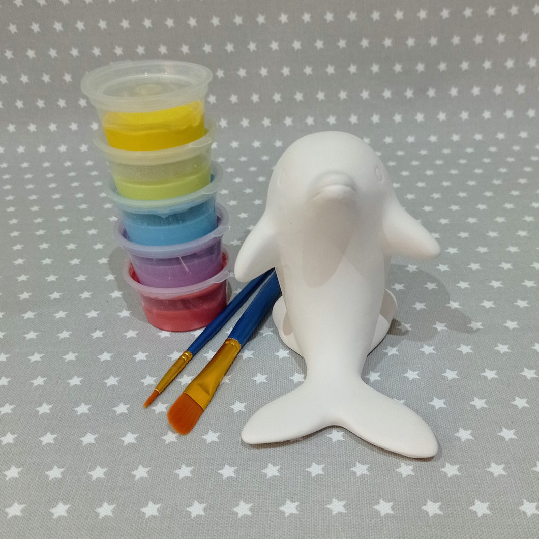 Ready to paint pottery - Medium Dolphin Figure