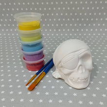Load image into Gallery viewer, Ready to paint pottery - medium skull figure