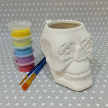 Load image into Gallery viewer, Ready to paint pottery - Sugar Skull Mug 
