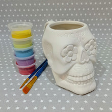 Load image into Gallery viewer, Ready to paint pottery - Sugar Skull Mug