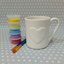 Load image into Gallery viewer, Ready to paint pottery - Heart Mug