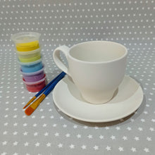 Load image into Gallery viewer, Ready to paint pottery - Tea Cup and Saucer