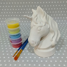 Load image into Gallery viewer, Ready to paint pottery - Unicorn Head Money Box
