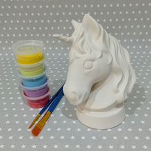 Load image into Gallery viewer, Ready to paint pottery - Unicorn Head Money Box