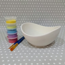 Load image into Gallery viewer, Ready to paint pottery - Swoosh Bowl