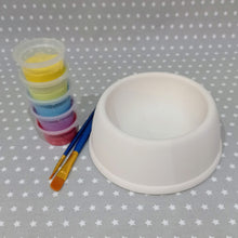 Load image into Gallery viewer, Ready to paint pottery - Slanted Sided Pet Bowl
