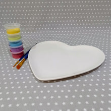 Load image into Gallery viewer, Ready to paint pottery - Flat Heart Shaped Plate
