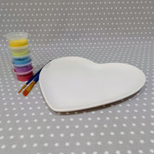 Load image into Gallery viewer, Ready to paint pottery - Flat Heart Shaped Plate