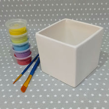 Load image into Gallery viewer, Ready to paint pottery - Square Herb Pot