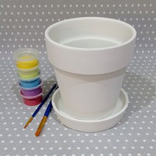 Load image into Gallery viewer, Ready to paint pottery - Large Plant Pot & Saucer