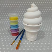 Load image into Gallery viewer, Ready to paint pottery - Ice-Cream Cone Trinket Box
