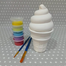 Load image into Gallery viewer, Ready to paint pottery - Ice-Cream Cone Trinket Box