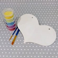 Load image into Gallery viewer, Ready to paint pottery - Wide Heart Plaque with Beads