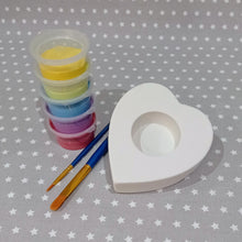Load image into Gallery viewer, Ready to paint pottery - Heart Tealight