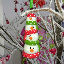 Load image into Gallery viewer, 3D Stack of Snowmen Bauble
