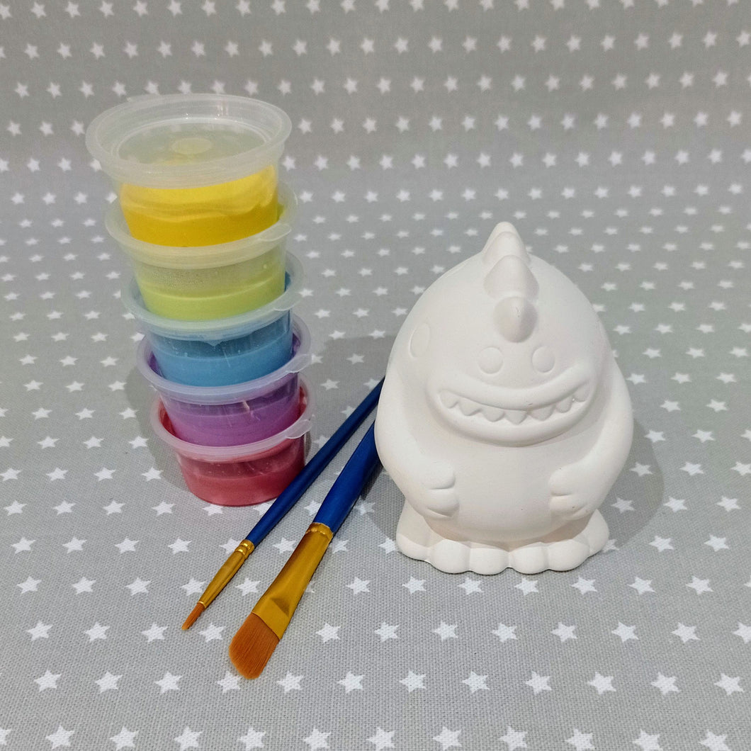 Ready to paint pottery - small spike monster figure