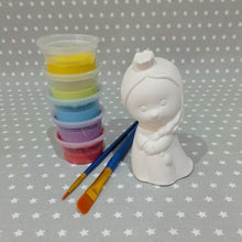 Load image into Gallery viewer, Ready to paint pottery - small ice princess figure
