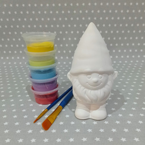 Ready to paint pottery - small boy gnome figure