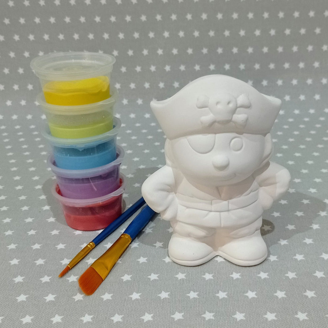 Ready to paint pottery - small pirate figure