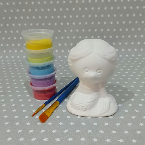 Ready to paint pottery - small mermaid figure