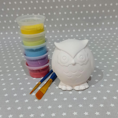 Ready to paint pottery - small owl figure