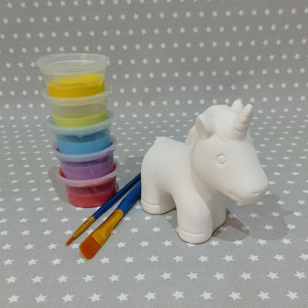 Ready to paint pottery - small unicorn figure