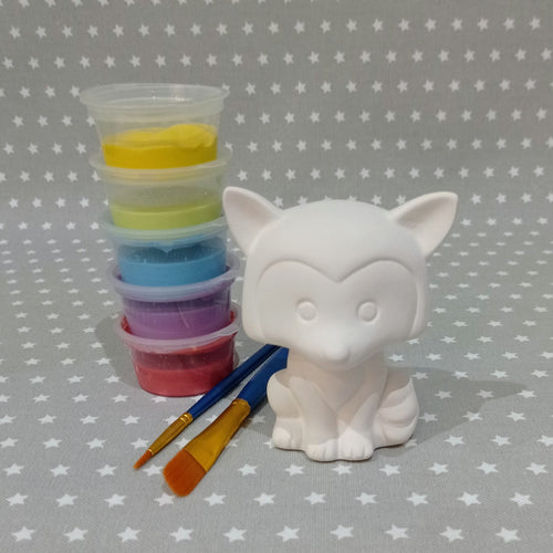 Ready to paint pottery - small fox figure