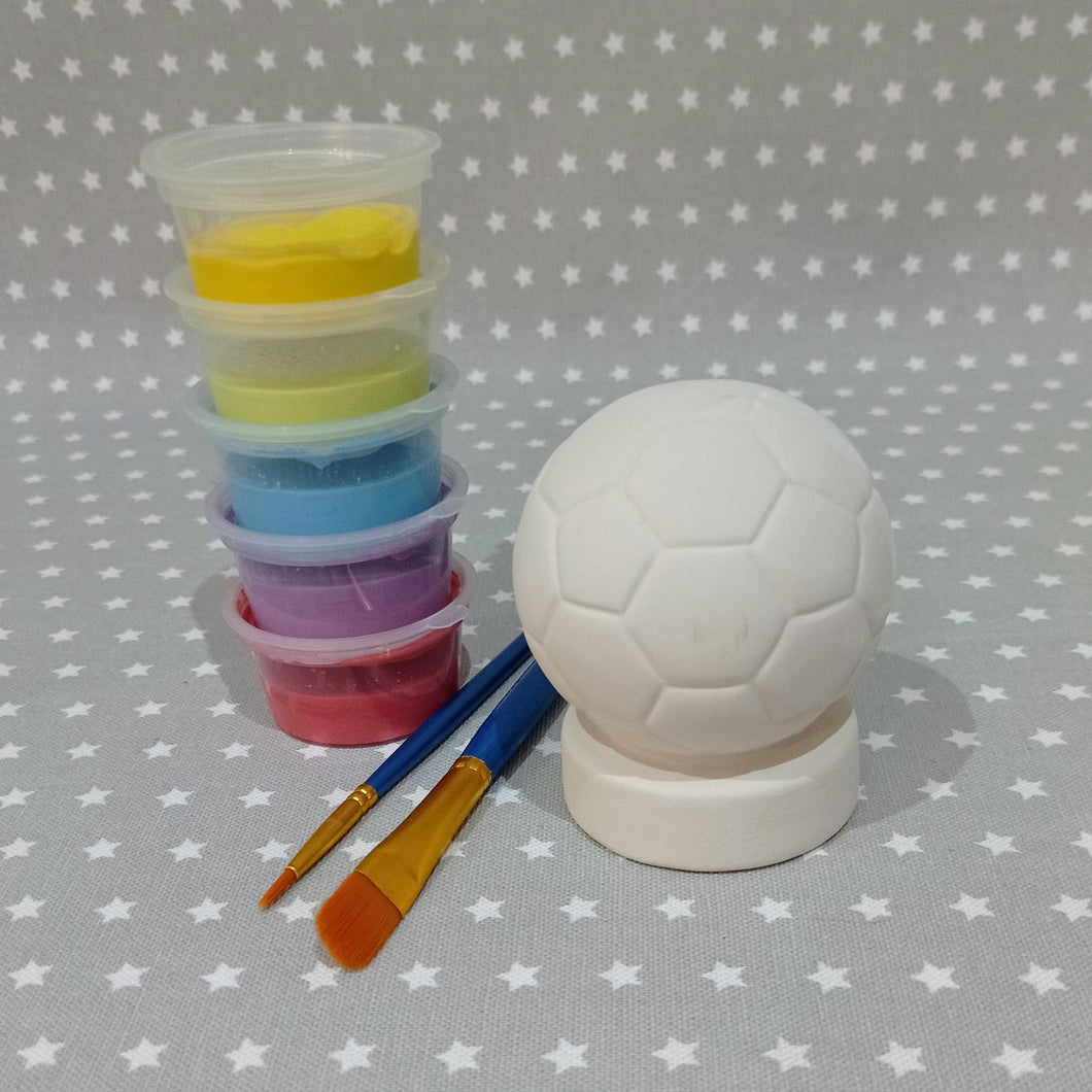 Ready to paint pottery - small football figure