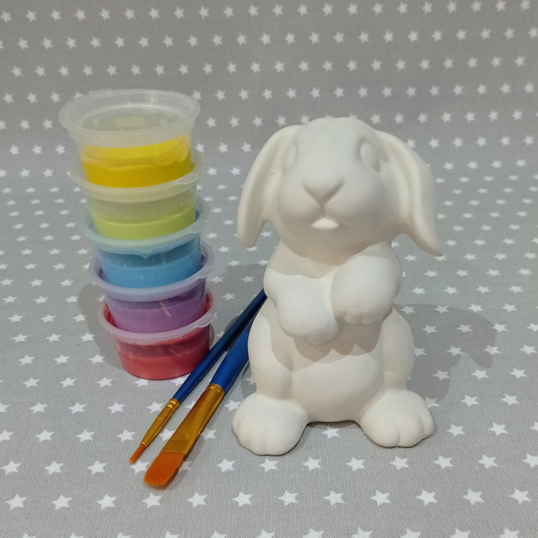 Ready to paint pottery - Medium Floppy Eared Rabbit Figure