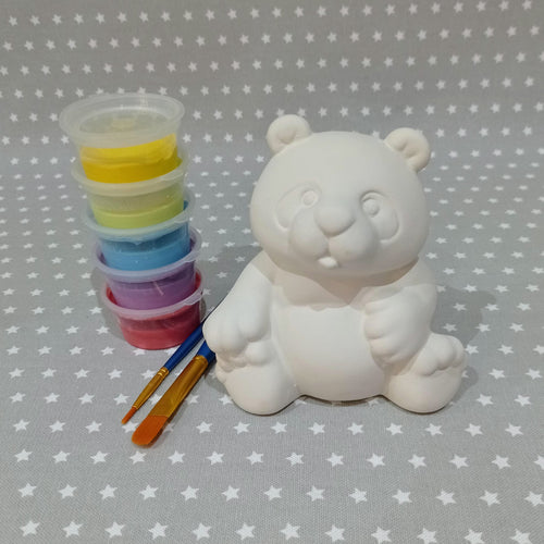 Ready to paint pottery - medium panda bear figure