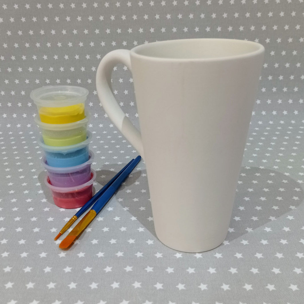 Ready to paint pottery - Tall Latte Mug