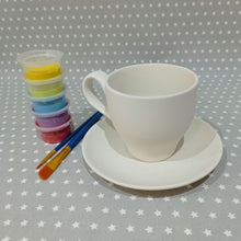 Load image into Gallery viewer, Ready to paint pottery - Tea Cup and Saucer
