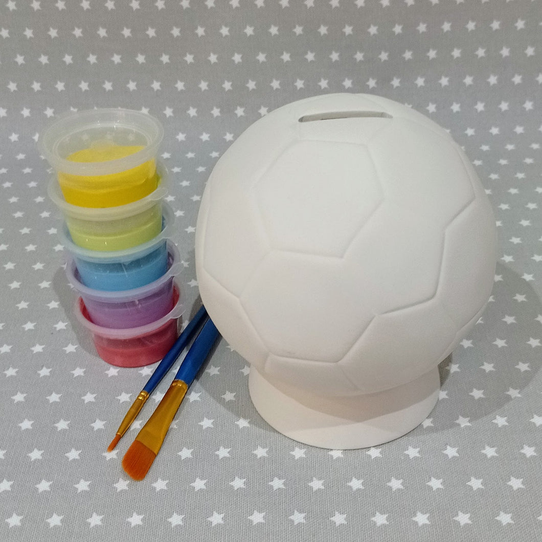Ready to paint pottery - Football Money Box