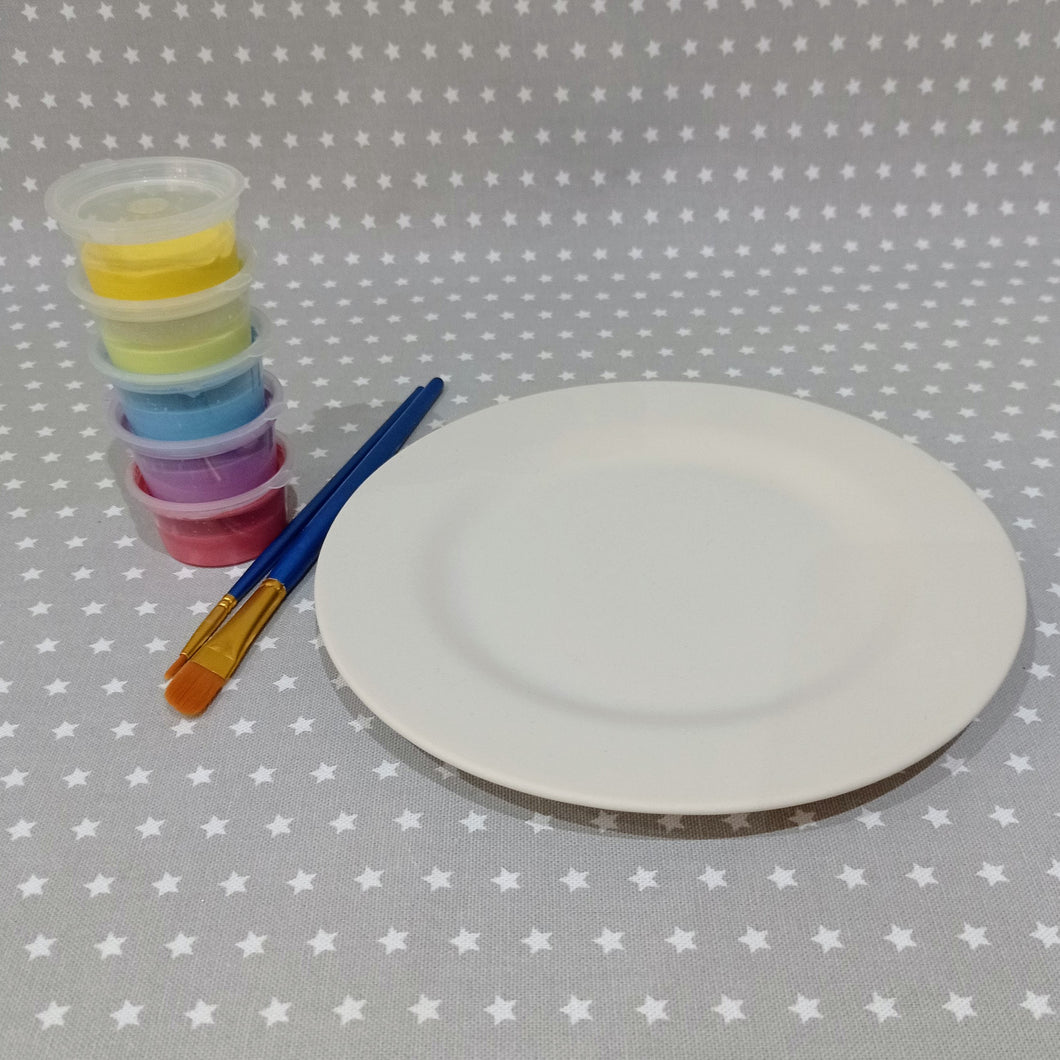 Ready to paint pottery - Rimmed Salad Plate