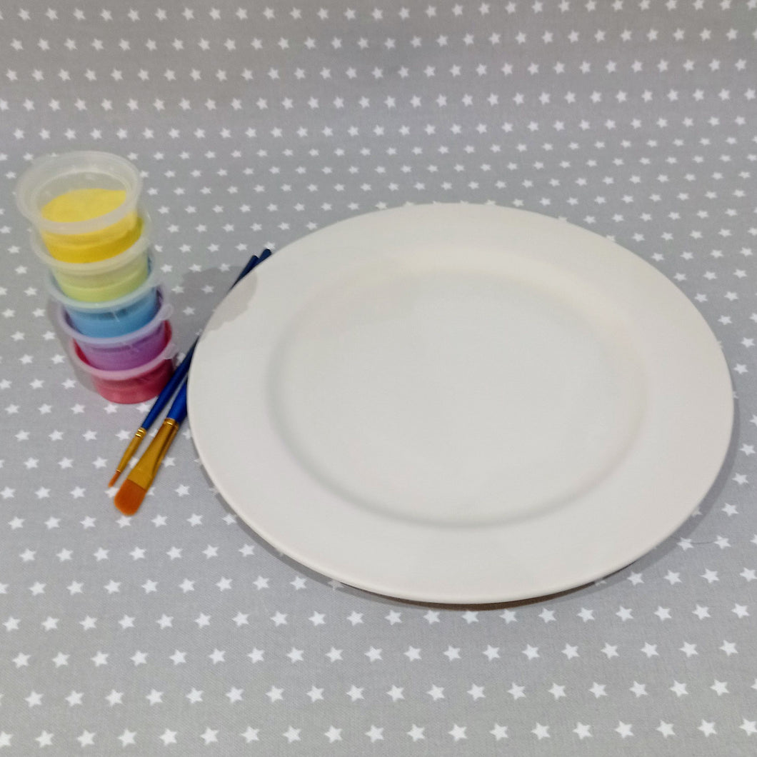 Ready to paint pottery - Rimmed Dinner Plate