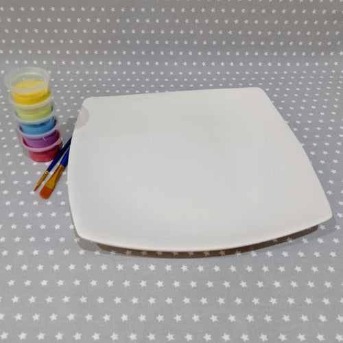 Ready to paint pottery - Curved Square Plate