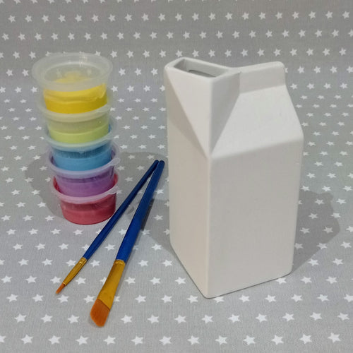 Ready to paint pottery - Milk Carton