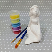 Load image into Gallery viewer, Ready to paint pottery - Mermaid on Rock a Figure
