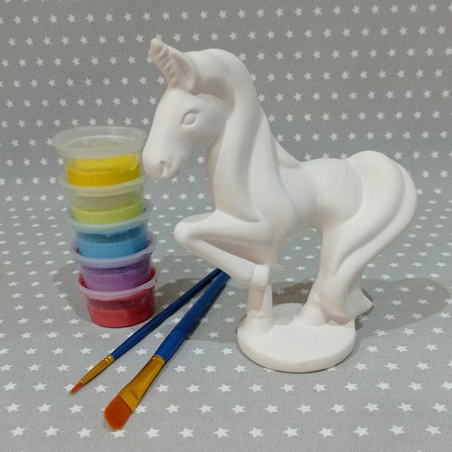 Ready to paint pottery - Standing Unicorn Figure