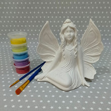 Load image into Gallery viewer, Ready to paint pottery - Large Side Sitting Fairy Figure
