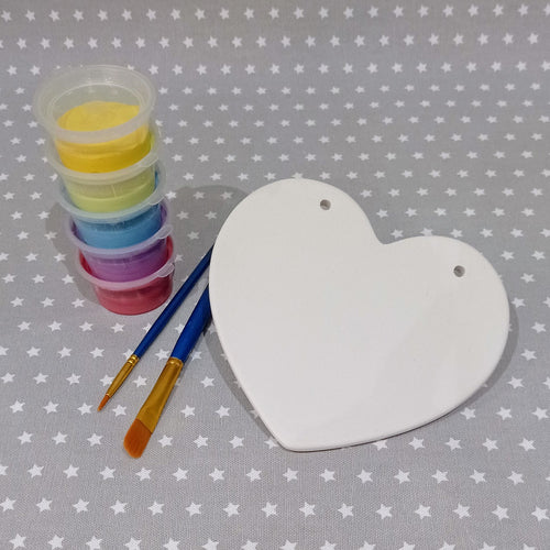Ready to paint pottery - Classic Heart Plaque