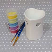 Load image into Gallery viewer, Ready to paint pottery - Heart Oil Burner
