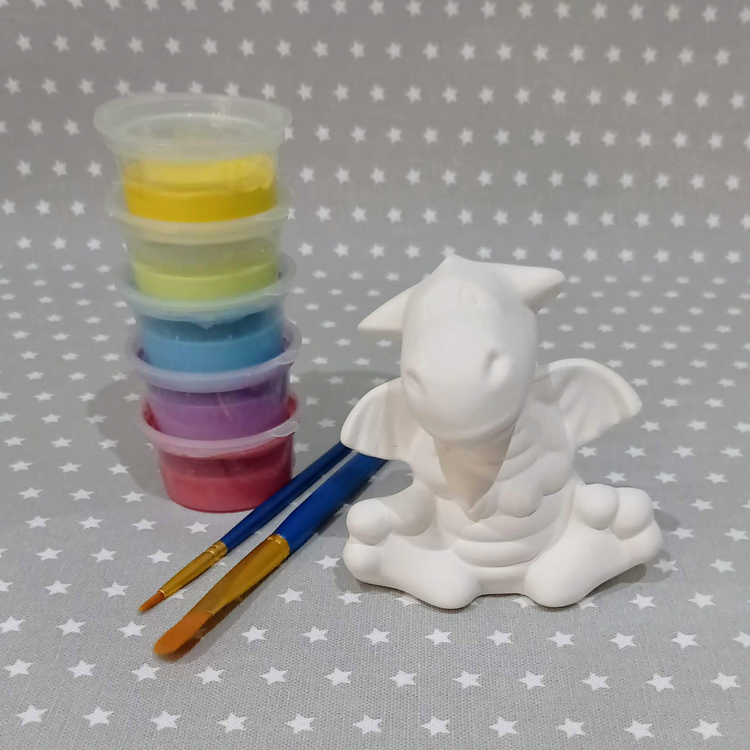 Ready to paint pottery - small dragon figure