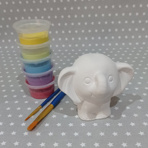 Ready to paint pottery - small elephant figure