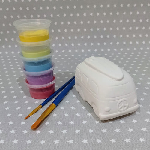 Ready to paint pottery - small campervan figure