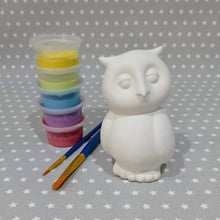 Load image into Gallery viewer, Ready to paint pottery - medium owl figure
