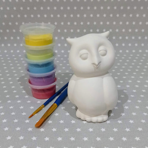 Ready to paint pottery - medium owl figure